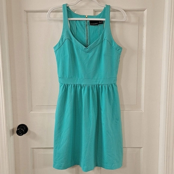 Cynthia Rowley Halter Top Stretch Sheath  Summer Turquoise Pocket Short Dress - Picture 1 of 11